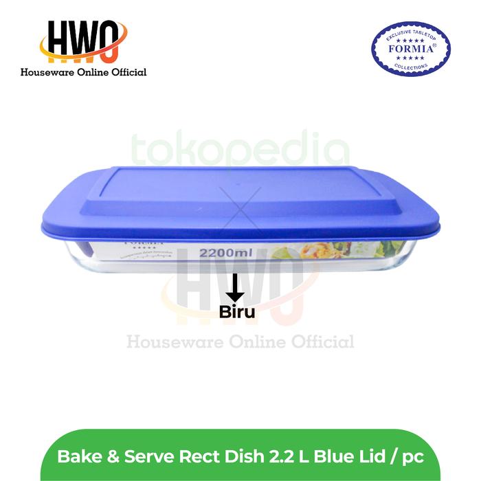 Gambar Formia Bake & Serve Rectangular Dish 2.2 L Blue Lid / Pc - biru dari Dapur Id undefined Tokopedia