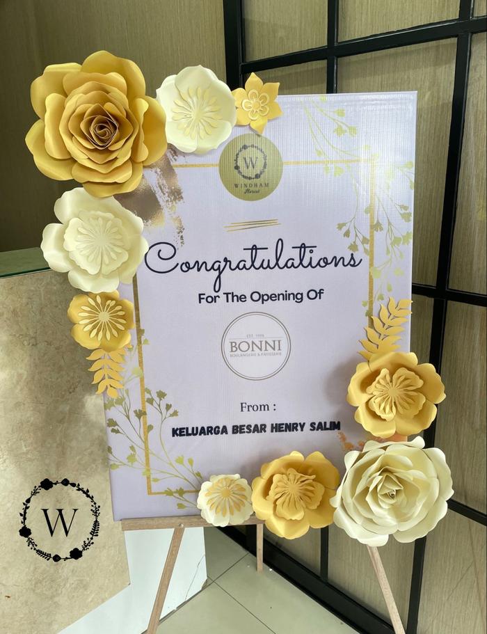 Gambar Paper Flower Papan Bunga Kertas Bunga Papan Selamat Sukses Wedding - 80x60cm dari Windham Florist undefined Tokopedia