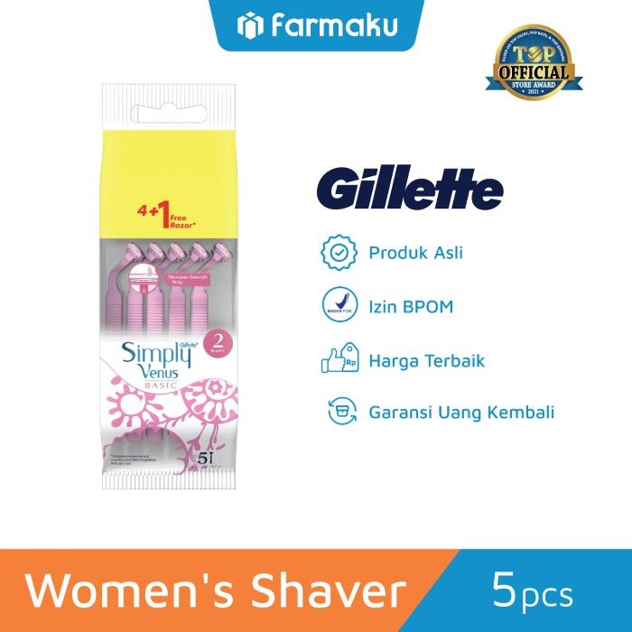 Gambar Gillette Simply Venus 2 Basic - Alat Pencukur Wanita - isi 5 Razors dari Farmaku undefined Tokopedia