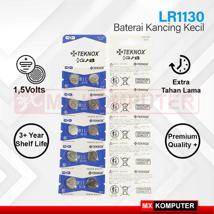 Gambar Baterai Kancing TEKNOX LR44 / LR626 / LR1130 1 Pcs - LR1130 dari MXKomputer_NEW undefined Tokopedia