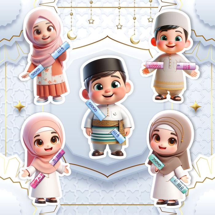 Gambar Amplop Lebaran isi 10 pc Karakter Gemoy Unik Angpao Lebaran idul fitri - Karakter B dari Dinungo ID undefined Tokopedia