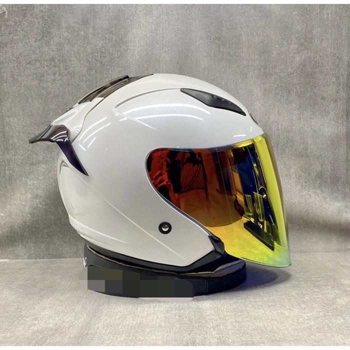 Gambar Helm KYT GALAXY SOLID WHITE PAKET GANTENG+SPOILER - Wh V Redgold, M dari Kompashelmet undefined Tokopedia