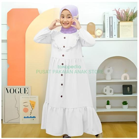Gambar Baju Gamis Anak Perempuan Shakila 1-12 Tahun Gamis Anak Terbaru - Putih, 1-2 Tahun dari PUSAT PAKAIAN ANAK STORE undefined Tokopedia