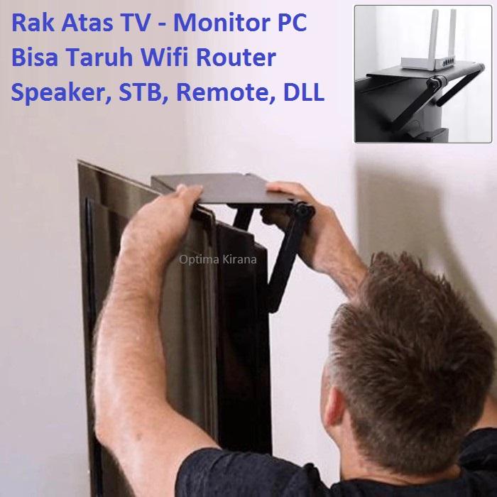Jual Rak Atas TV Monitor STB Router Wifi Remote Holder Ambalan Top ...