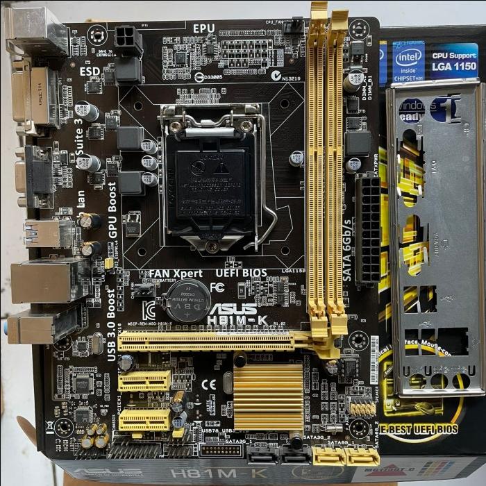 Gambar MOTHERBOARD ASUS H81M-K LGA 1150 DDR3 H81 MOTHERBOARD H81M MAINBOARD - NEW dari vapegroove undefined Tokopedia