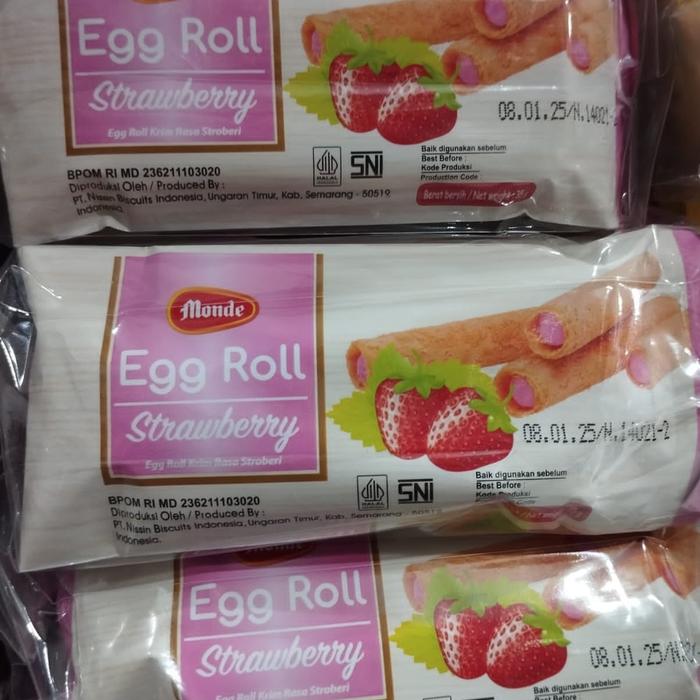 Gambar MONDE EGGROLL @35g - Strawberi dari panggon rojo ngemil undefined Tokopedia