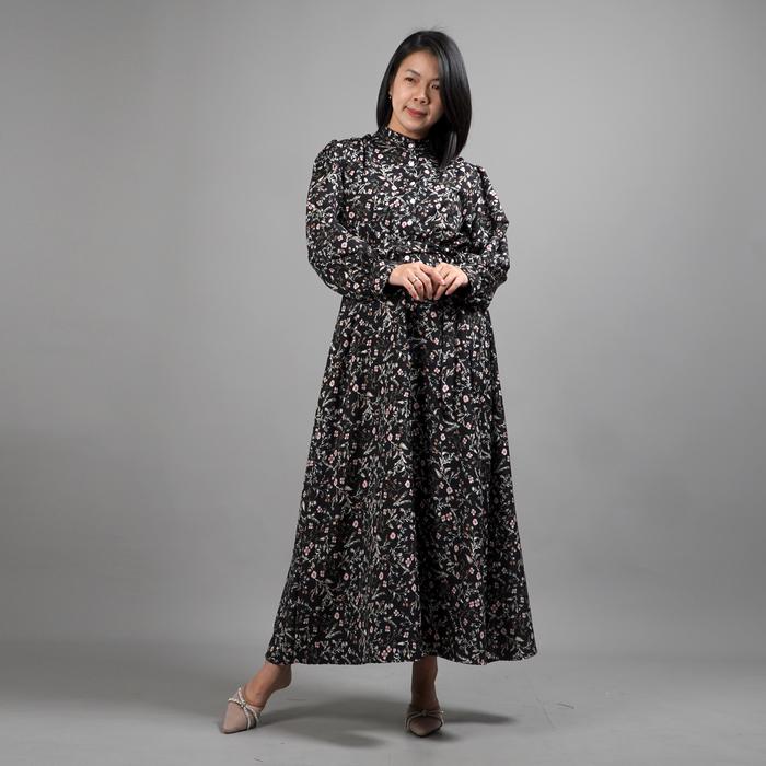 Gambar Okechuku CHRISTY Dress Muslim Gamis Terbaru Dress Gamis Wanita - KREM - Hitam dari Okechuku undefined Tokopedia
