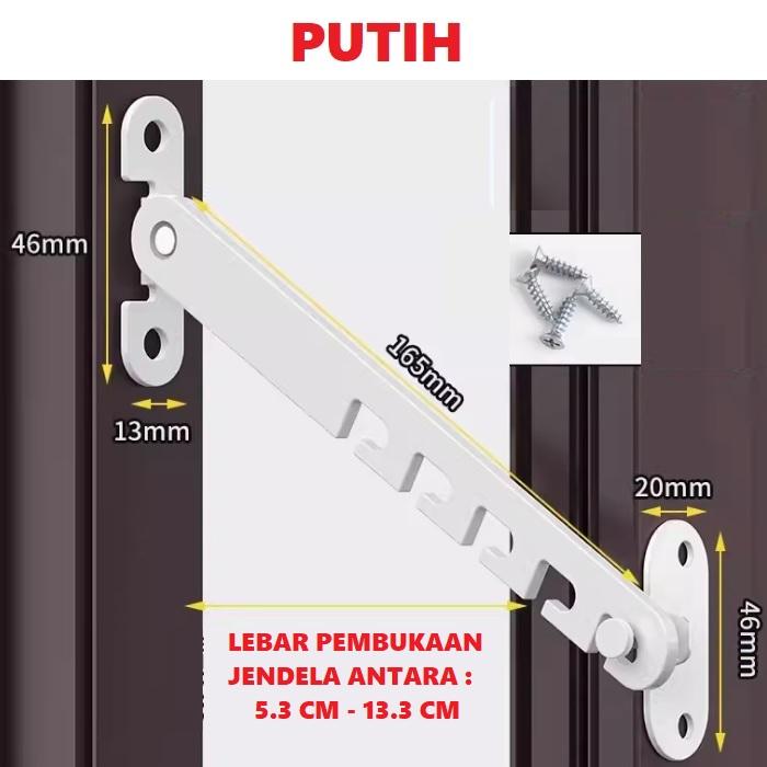 Gambar Pegangan Penahan Jendela Pengganjal Pintu Jendela Window Holder - Putih dari Clio List undefined Tokopedia