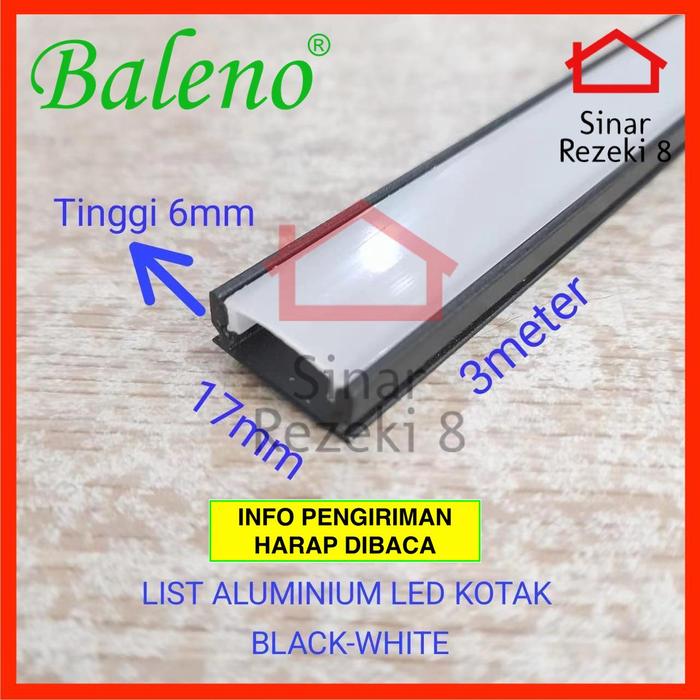 Gambar List Lampu LED Strip HITAM / List Rel Lampu Rumah Cover Aluminium - HITAM+CVR PUTIH dari Sinar Rezeki 8 undefined Tokopedia