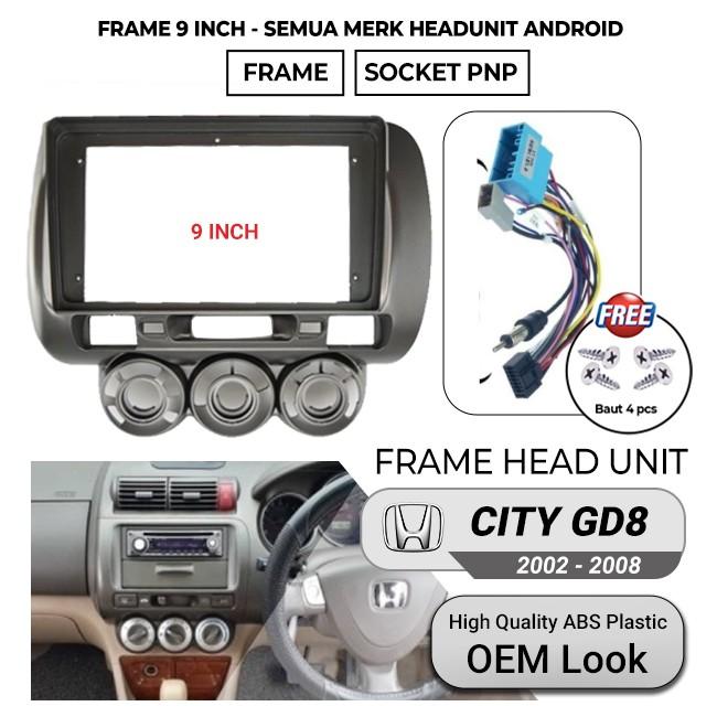 Gambar Frame Head Unit Honda City 2003-2008 9" inch OEM - Frame + Socket dari HS VARIASI Car Accessories undefined Tokopedia