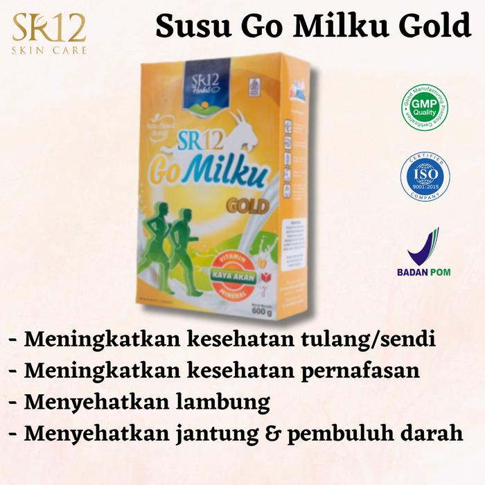 Gambar SR12 Susu Bubuk Go Milku Kambing Etawa Gold Lansia Gomilku SR 12 BPOM - 200gr dari SR12 Beauty Herbal Skincare undefined Tokopedia
