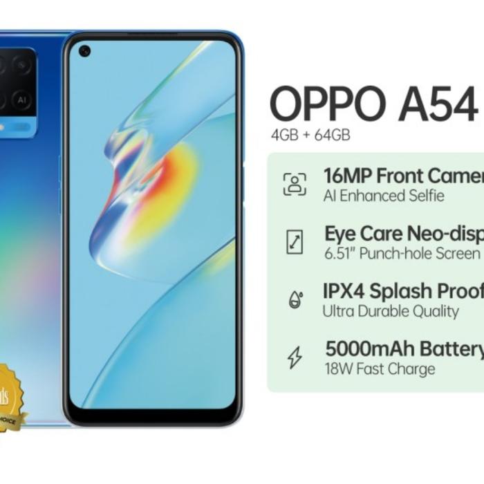 Gambar OPPO A54 RAM 4/64 GB GARANSI RESMI - Stary Blue dari Sahabat Phoneshop undefined Tokopedia