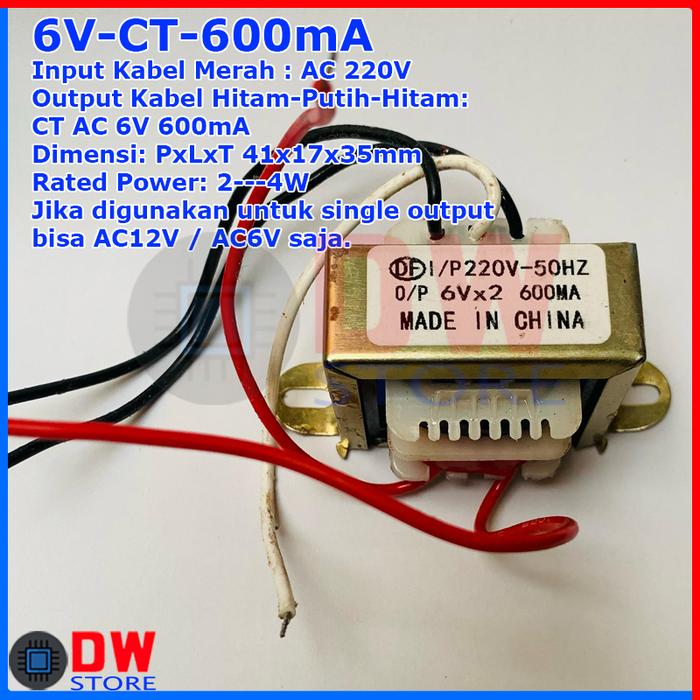 Jual Trafo Transformer Power Supply CT nonCT 220V AC 6V 9V 12V 15V ...