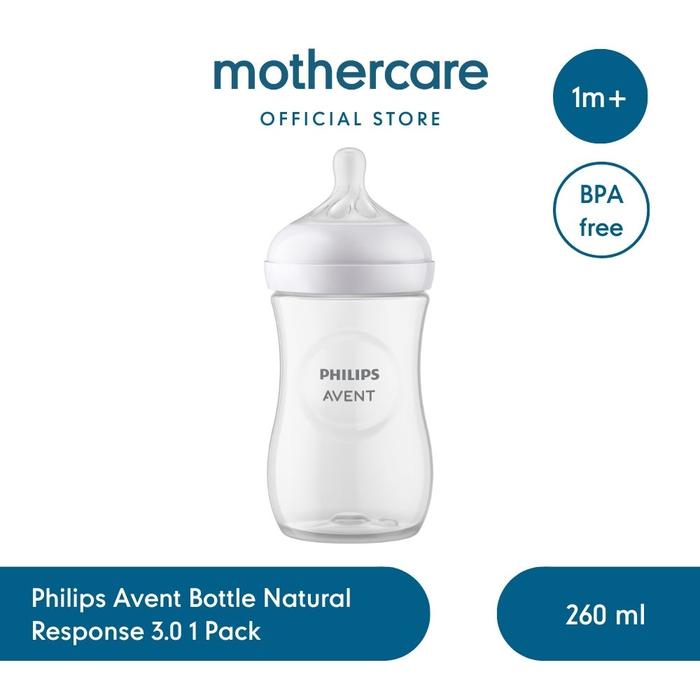 Gambar Philips Avent Bottle Natural Response 3.0 260ml - Botol Susu - Clear - 1 Pack dari Mothercare Indonesia undefined Tokopedia