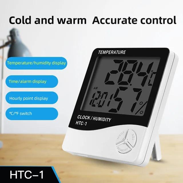 Gambar HTC-1 Hygrometer Termometer Ruangan Digital Jam Thermometer Indoor - HTC 1 dari Dilate Shop undefined Tokopedia