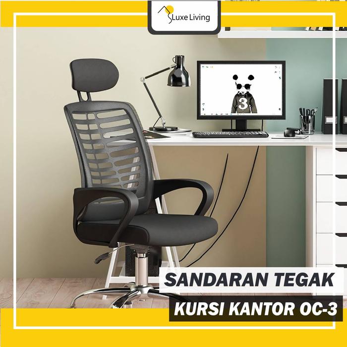 Gambar LuxeLiving Kursi Kantor Kerja Ergonomis Kursi Staff Bos Hidrolik OC-3 - OC-3 dari Luxe Living ID undefined Tokopedia