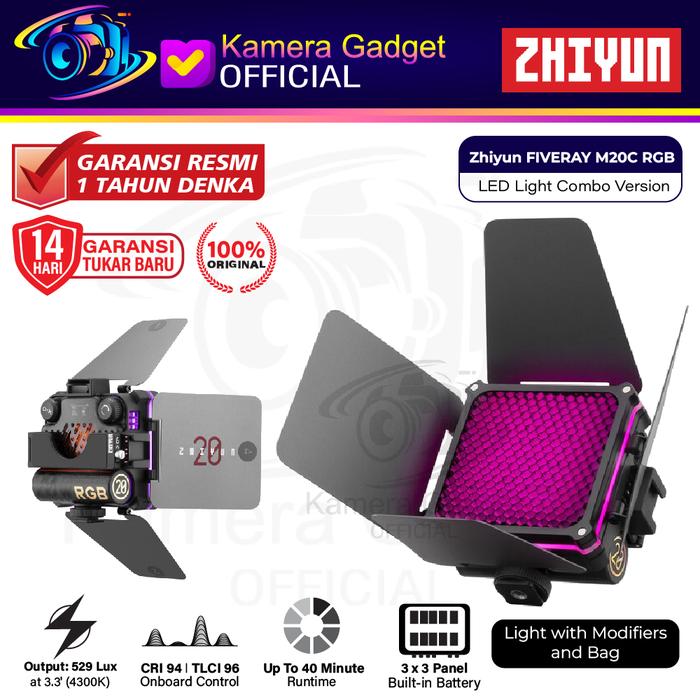 Gambar Zhiyun FIVERAY M20C Combo Version RGB LED Light FiveRay M 20 C M 20C dari Kamera Gadget Official undefined Tokopedia