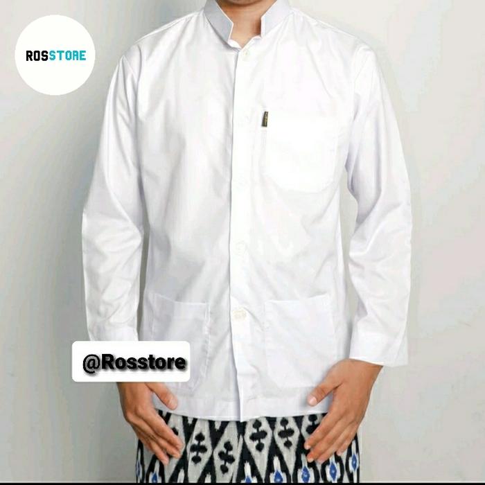Gambar Baju Koko Putih Pria Lengan Panjang Exclusive Premium Jumbo 2L 3L 4L - Putih, XXXL dari rosstore2 undefined Tokopedia