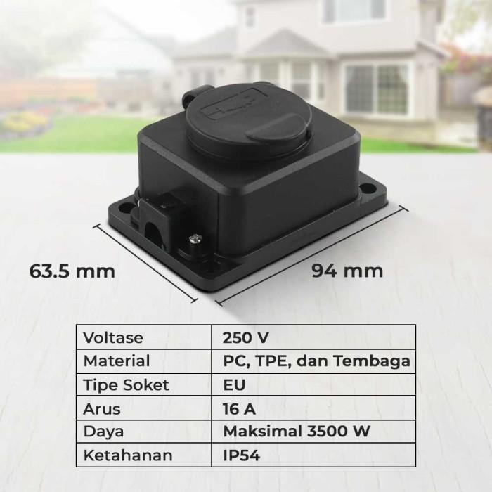 Gambar Stop Kontak Waterproof 4 Lubang IP54 Terminal Colokan Listrik Outdoor - 1 Colokan dari mantools.id undefined Tokopedia