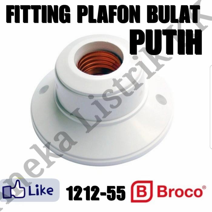 Gambar BROCO FITING PLAFON BULAT PUTIH 1212-55 FITTING LAMPU NEMPEL TEMBOK OB - Putih dari Aneka Listrik KK undefined Tokopedia