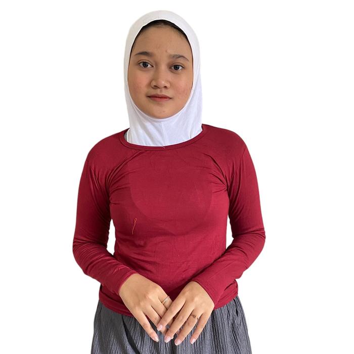 Gambar Manset Kaos Lengan Panjang Krah Bulat Manset Oblong Lengan Panjang - Maroon, XXL dari HMJayashop undefined Tokopedia