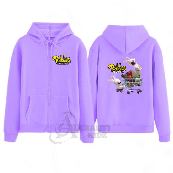 Gambar Zipper Anak Rabbids Invasion Unisex Free Nama - Ungu, XL dari Bag Store Bandung undefined Tokopedia