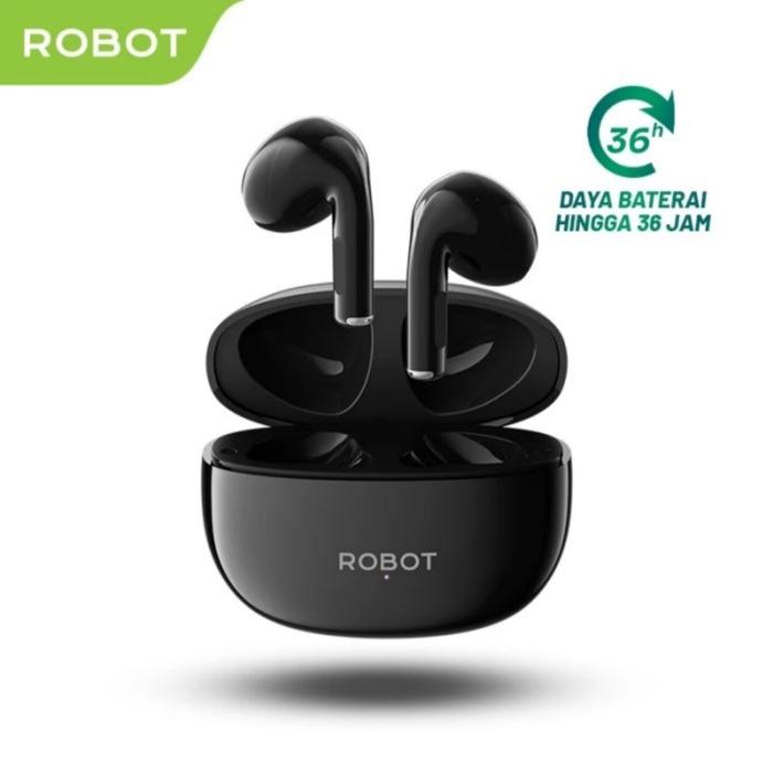 Gambar Robot TWS Flybuds T10S Wireless Earbuds Semi In Ear Bluetooth 5.3 - Black dari Arllis Store undefined Tokopedia