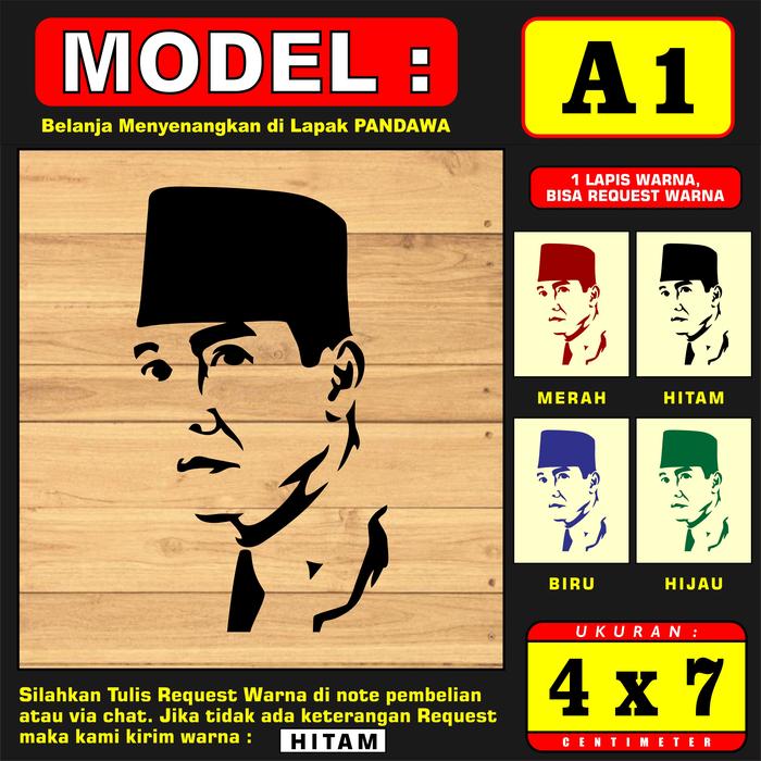Gambar Stiker Cutting Reflektive, " IR. SOEKARNO " - MODEL  A1 dari PANDAWA14235 undefined Tokopedia