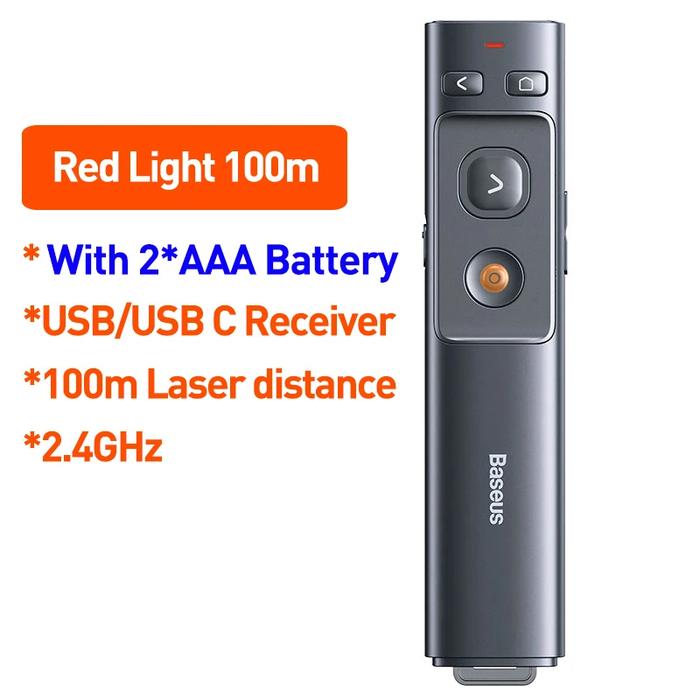 Gambar Baseus Orange Dot Wireless Presenter Laser Pointer Pen Remote Control - Red Laser dari AinWare undefined Tokopedia