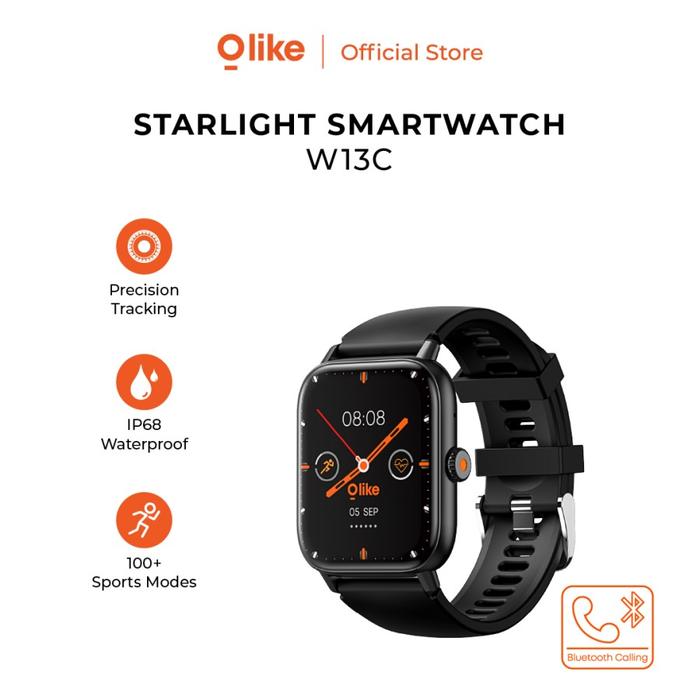Gambar OLIKE STARLIGHT SMARTWATCH IP68 WATER RESISTANT 100 MODE OLAHRAGA W13C - Black dari MKS Computer Official undefined Tokopedia