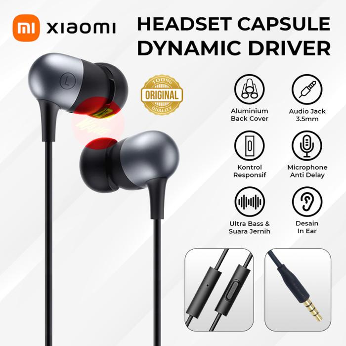 Headset Xiaomi Mi Capsule Earphones Redmi Earphones Mi Wired