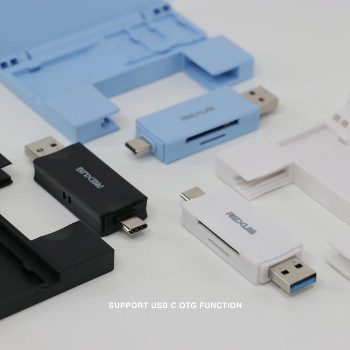 Jual Card Reader Rexus Rxc-305 2in1 With Storage Case Usb 3.0 - Biru Di ...