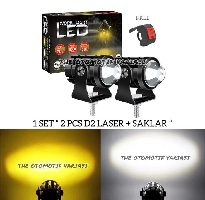 Gambar Lampu Tembak D2 Laser Led Mini Driving 2 Warna 1 Set ( 2 Pcs ) Bonus Saklar On Off Stang - 1 SET + SAKLAR dari Sky Led Otomotif undefined Tokopedia