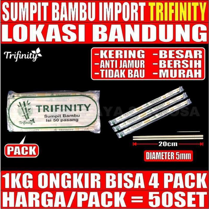 Gambar Sumpit Bambu Trifinity + Tusuk Gigi steril + Tusuk Sate Bambu Pack Bdg - Sumpit Trfinity dari triguna jaya bandung undefined Tokopedia