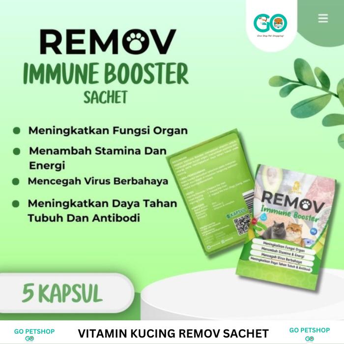 Gambar Remov Vitamin Kucing Sachet isi 5 Kapsul Penambah Nafsu Makan - ImBoost dari Go Petshop Store undefined Tokopedia