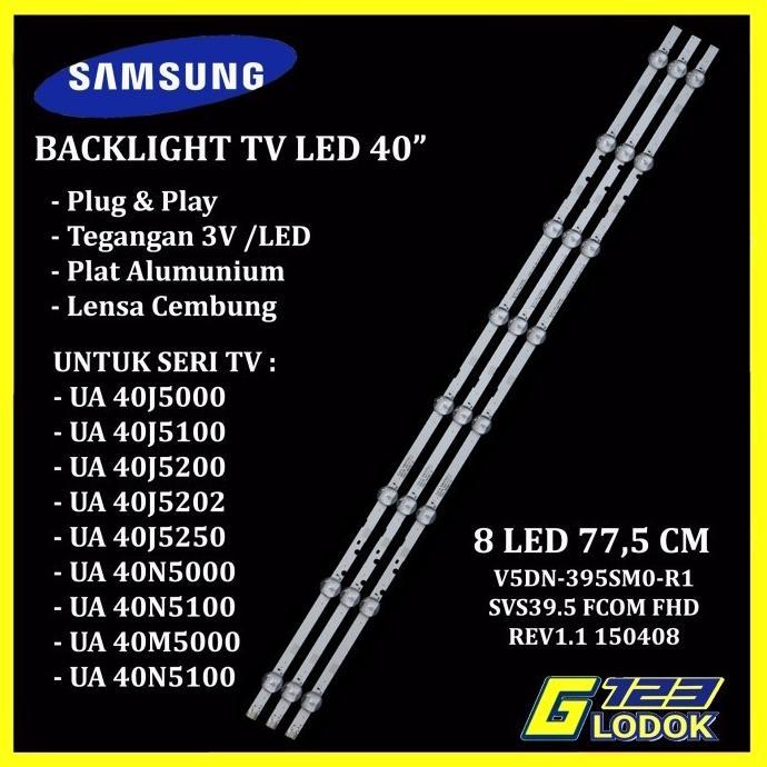 Gambar Backlight TV Samsung 40 Inch UA 40J5000 5100 5200 5202 5250 40N5000 8K - 1569 8K - 3pcs, Tanpa Bubble dari MNA Elektronik undefined Tokopedia