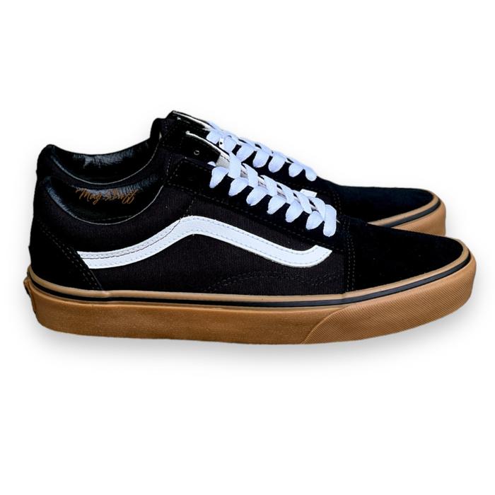 HOT Gum Sole Vans Old Skool Trainers Jual Vans Old Skool Black