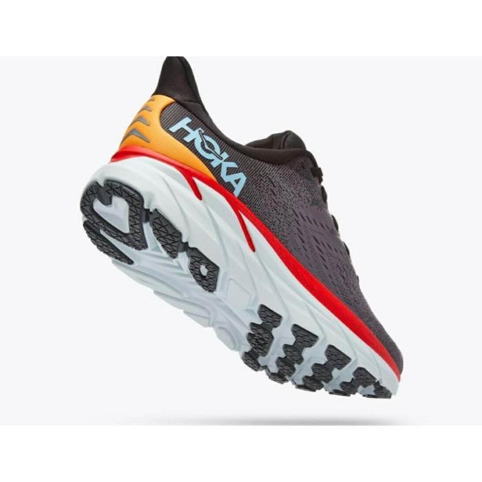 Gambar Sepatu Running Pria Original Hoka Clifton 8 Grey Strip Yellow Red - Grey, 40 dari Dagelstore.id undefined 5 Tokopedia