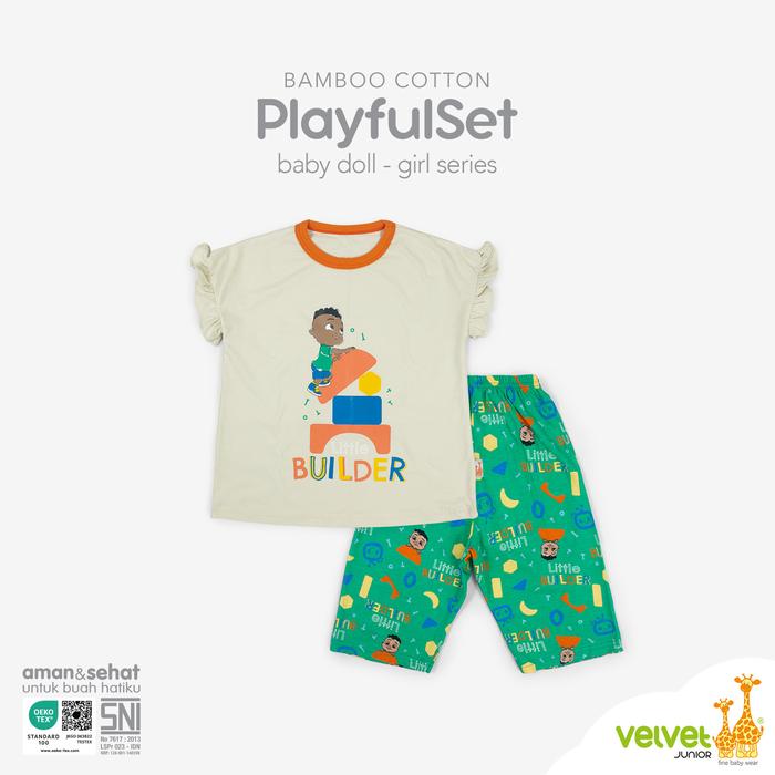Gambar Velvet Junior Setelan Kaos Anak Perempuan - Bamboo Cotton Little Build - Broken White, XL 1-2 thn dari VelvetJunior_NEW undefined Tokopedia