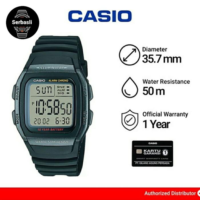 Gambar JAM CASIO DIGITAL W96H / W-96H-1B ORIGINAL BERGARANSI dari Serbasli undefined Tokopedia