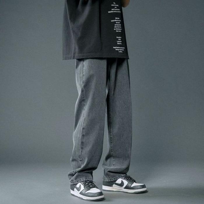 Gambar Celana Jeans Pria Baggy Pants Korean Style Oversize Straight Loose Fit Celana Wash Jeans Straight Kulot Celana Cowok Longgar - Snow Grey, XL dari JUMPOUT STORE undefined Tokopedia