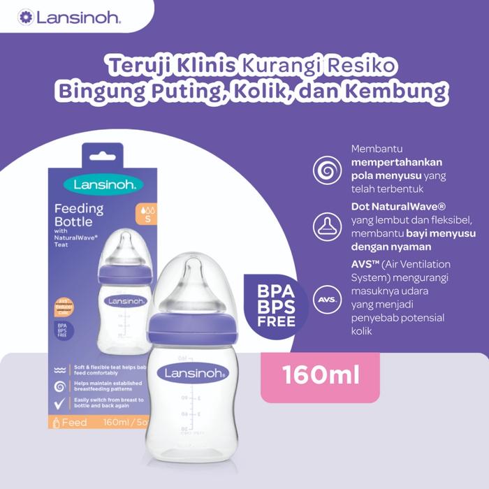 Gambar Lansinoh Feeding Bottle With NaturalWave Teat - Botol Susu Anak Bayi - 160ml dari Baby Wise BSD undefined Tokopedia