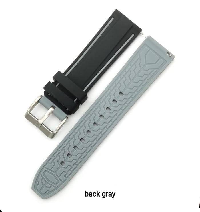 Gambar Strap Jam Tangan Karet Rubber Sillicon Quick Release Double Colour - HITAM-ABU, 22MM dari HAPY HAPY undefined Tokopedia