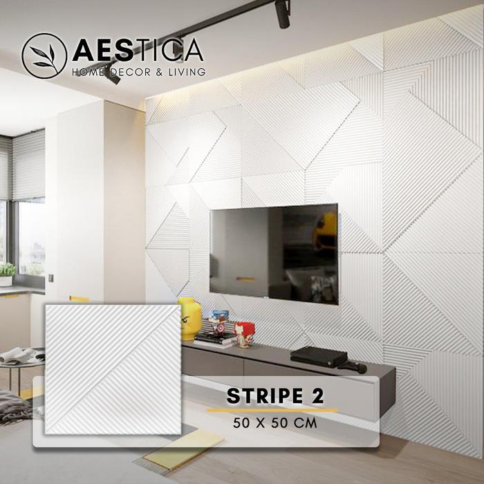 Gambar 3D PVC Wall panel Dinding 50x50CM Wallpaper | Dekor rumah | Home Decor - Stripe 2 dari Aestica ID undefined Tokopedia