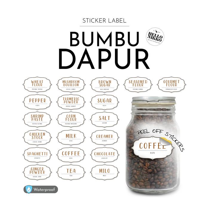 Gambar Sticker label pengiriman bumbu dapur teh kopi toples gift tag card dari Hellonikko undefined Tokopedia