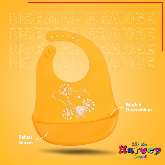 Gambar BABY BIB Celemek Makan Bayi Slaber Silikon Waterproof Anak Bibs Apron - Orange dari Little Harvey Land undefined Tokopedia