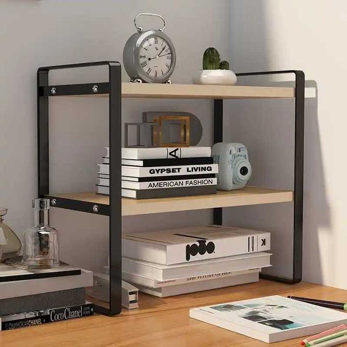 Gambar Bookshelf Rack Desk Rak Buku Minimalis Besi Kayu Mdf Kecil Meja 2 Susu - Hitam dari ELDI ID undefined Tokopedia