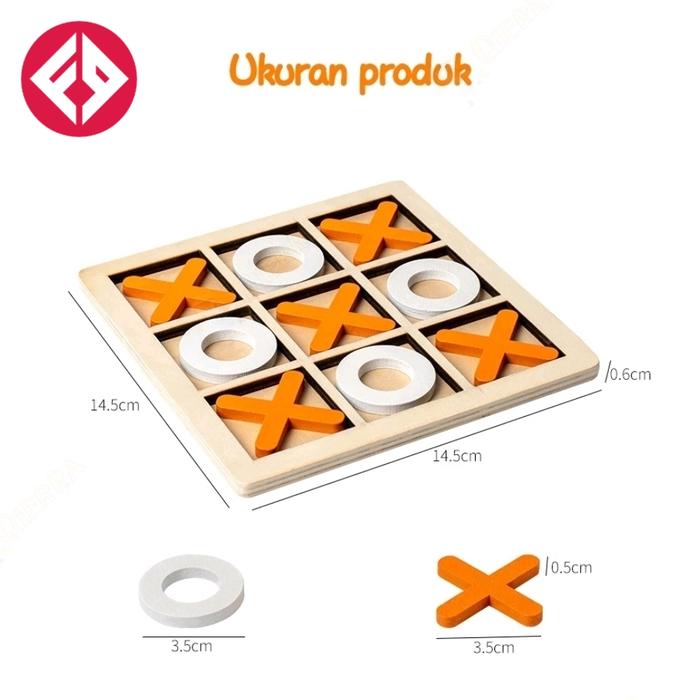 Gambar Mainan Edukasi Tic Tac Toe Board Game Puzzle/Puzzle Kayu Wooden Toys dari FQ Art Supply undefined Tokopedia
