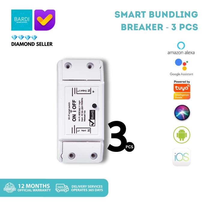 Promo [3pcs] BARDI Smart BREAKER ON OFF Switch Wireless IoT Home ...