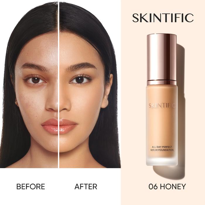 Gambar SKINTIFIC All Day Perfect Serum Foundation Full Coverage Matte Finish 25ml BPOM Concealer Wajah - 06 Honey dari Skinplaza undefined Tokopedia